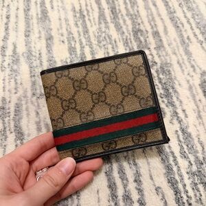 Gucci Brown and Green Men's Bi-fold Wallet